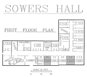 Sowers Hall 1st Floor Plan